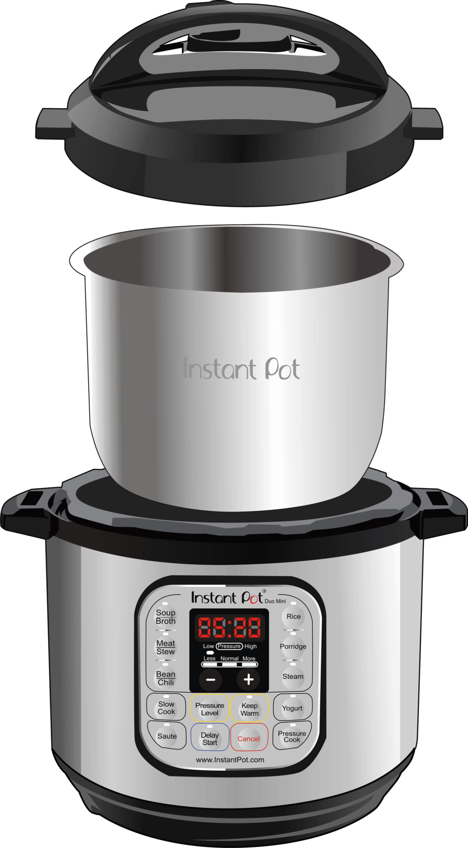 Instant Pot Stainless Steel Inner Cooking Pot with Handles, 8-Qt, Polished  Surface, Rice Cooker, Stainless Steel Cooking Pot, Use with 8-Qt Duo Evo